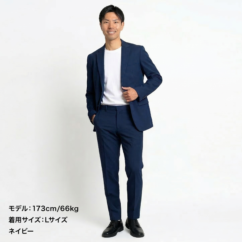 ライザップ　チョコザップ　動けるスーツ　ジャケット×パンツ　ネイビー　M　洗濯可 chocoZAP 動けるスーツ（ジャケット＆パンツセット） ｜チョコザップ