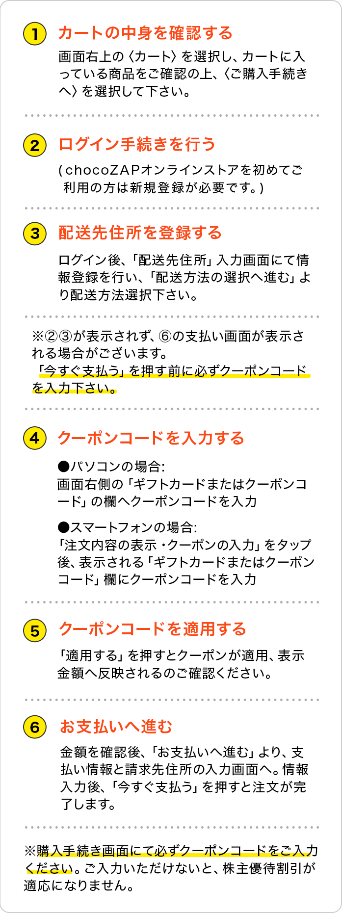 クーポンコードのご利用方法